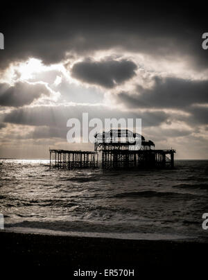 Brighton pier at sunset Stock Photo