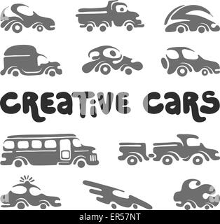 Creative cars design elements. Stock Vector