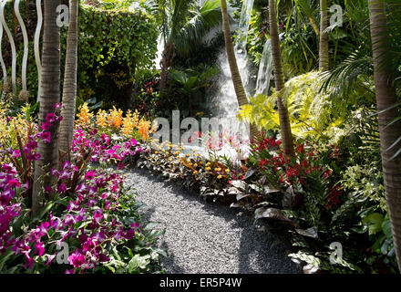 The Hidden Beauty of Kranji by Esmond & Uniseal garden, Silver-Gilt medal winner at the RHS Chelsea Flower Show 2015 Stock Photo