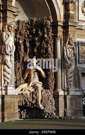 Water theatre in the Park of Villa Aldobrandini, Frascati near Rome, Alban hills, Latium, Italy Stock Photo