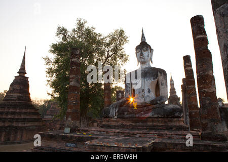 Buddha at a temple in Sukhothai Historical Park UNESCO World Heritage Site, Sukothai Province, Thailand, Asia Stock Photo