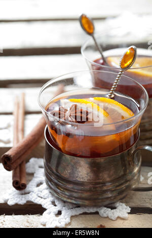 Mulled wine, traditional hot Christmas drink Stock Photo