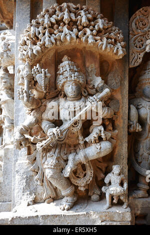 Hindu god, Chennakesava Temple, Somanathapura, Karnataka, India