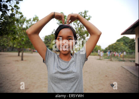 Cambodia girl at Lighthouse Orphanage in Phnom Penh in Cambodia. Stock Photo