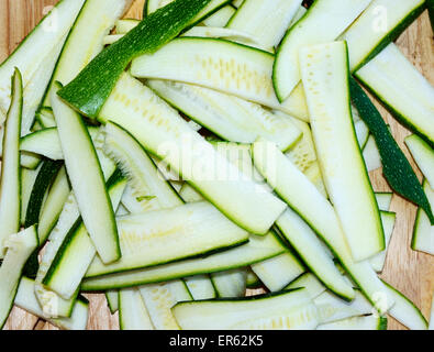 zucchini cut into strips of background Stock Photo