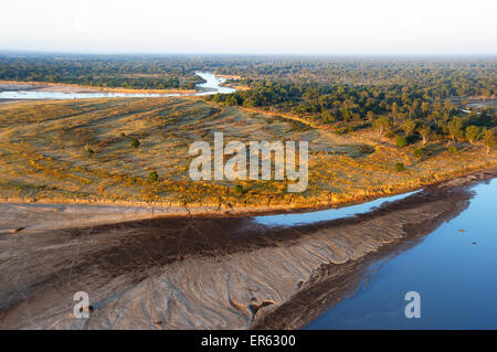 Tree savannah, aerial view, South Luangwa National Park, Zambia Stock Photo