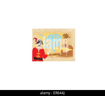 Vector Maze game: pirate looking for gold Stock Vector