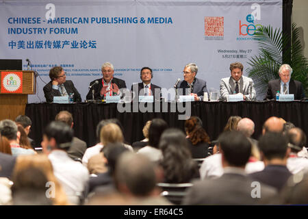 New York, USA. 27th May, 2015. Guests attend the Chinese-American Publishing & Media Industry Forum during the BookExpo America (BEA) 2015 in New York, the United States, May 27, 2015. © Li Muzi/Xinhua/Alamy Live News Stock Photo