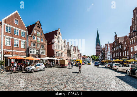 Am Sande square, Lueneburg, Lower Saxony, Germany Stock Photo