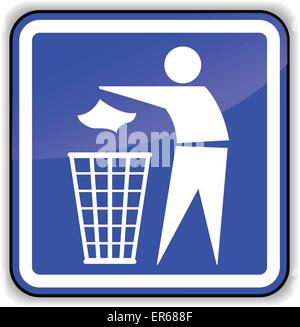 Vector illustration of throw away trash sign icon on white background Stock Vector