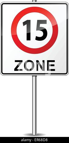 Vector illustration of speed limit zone sign concept Stock Vector