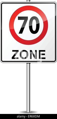 Vector illustration of speed limit zone sign concept Stock Vector