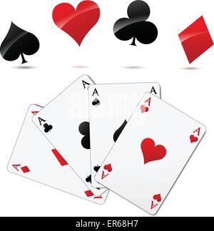 Vector illustration of casino cards elements set concept Stock Vector