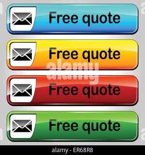 Vector illustration of free quotes colorful buttons for web site Stock Vector