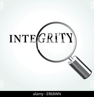 Vector illustration of integrity abstract concept with magnifying Stock Vector