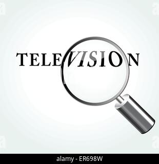 Vector illustration of television abstract concept with magnifying Stock Vector