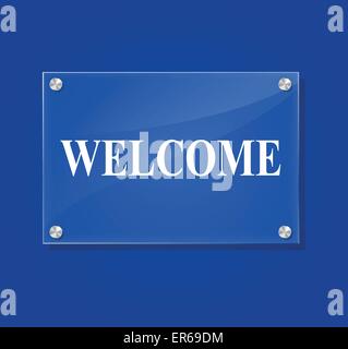 Translucent Welcomesign illustration of transparent welcome sign on orange background Stock ...