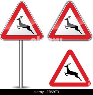 Vector illustration of deer signs on white background Stock Vector