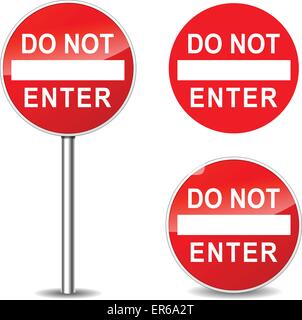 Vector illustration of do not enter round signs Stock Vector