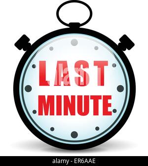 Vector illustration of last minute stopwatch on white background Stock Vector