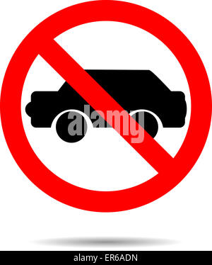 Car prohibition symbol illustration icon Stock Photo - Alamy