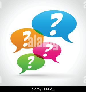 Vector illustration of question mark in colorful speech bubbles Stock Vector