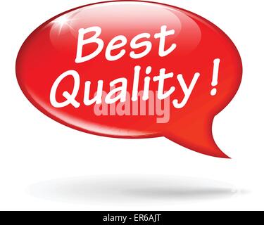 Vector illustration of quality red speech bubble on white background Stock Vector