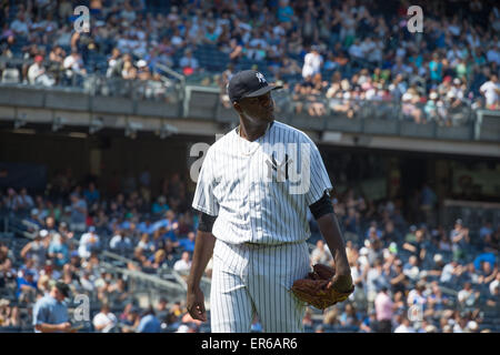 Bronx, New York, USA. 27th May, 2015. Yankees' starter MICHAEL PINEDA is pulled in the 6th inning, Kansas City Royals vs. NY Yankees, Yankee Stadium, Wednesday, May 27, 2015. Credit:  Bryan Smith/ZUMA Wire/Alamy Live News Stock Photo