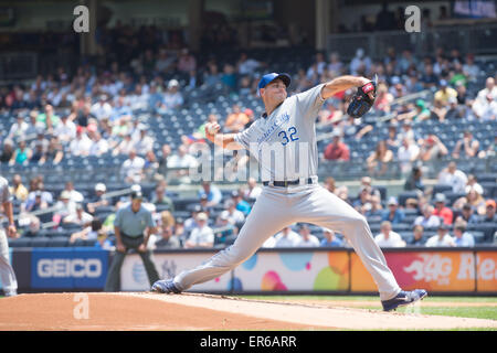 Bronx, New York, USA. 27th May, 2015. Royals' pitcher CHRIS YOUNG in the 1st inning, Kansas City Royals vs. NY Yankees, Yankee Stadium, Wednesday, May 27, 2015. Credit:  Bryan Smith/ZUMA Wire/Alamy Live News Stock Photo