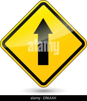 Vector illustration of arrow yellow sign on white background Stock Vector