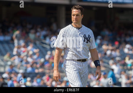 Bronx, New York, USA. 27th May, 2015. Yankees' MARK TEIXEIRA in the 7th inning, Kansas City Royals vs. NY Yankees, Yankee Stadium, Wednesday, May 27, 2015. Credit:  Bryan Smith/ZUMA Wire/Alamy Live News Stock Photo