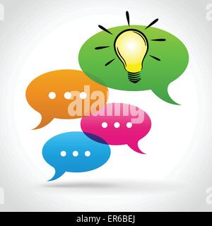 Vector illustration of idea bubble bulb drawing concept Stock Vector