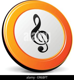 Vector illustration of music orange icon on white background Stock Vector