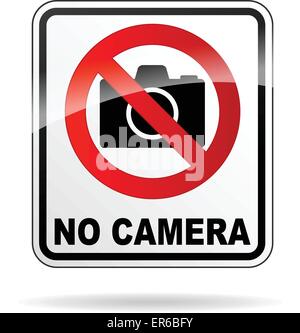 Vector illustration of no camera sign on white background Stock Vector