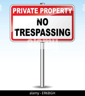 Vector illustration of no trespassing sign for private property Stock Vector