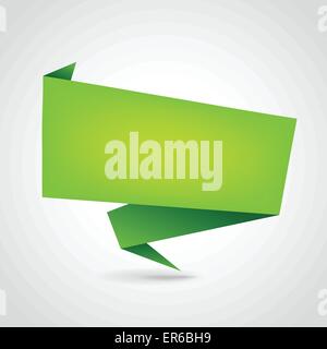 Vector illustration of green blank origami concept background Stock Vector