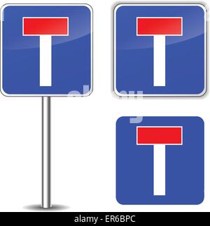 Vector illustration of no exit road sign on white background Stock Vector