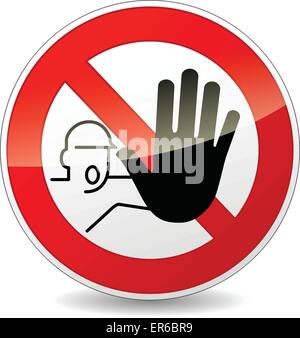 Vector illustration of no entry red and white sign Stock Vector