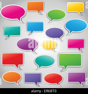 Vector illustration of colorful abstract speech bubbles set Stock Vector