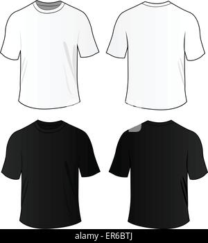 Vector illustration of black and white blank tee shirts Stock Vector
