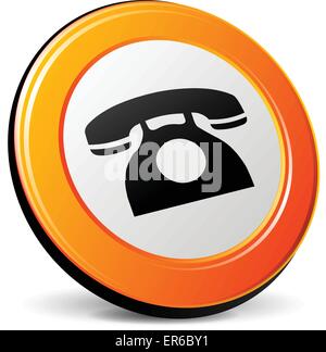 Vector illustration of wired phone icon on white background Stock Vector