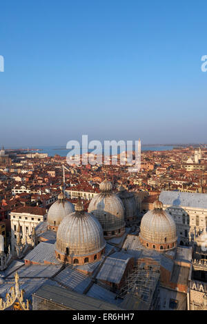 Ariel view of St Marks Cathedral Venice, Italy Stock Photo