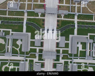 Dongyang, China. 28th May, 2015. An aerial view of the newly-built 'Old Summer Palace', also known as 'Yuanmingyuan', in the Hengdian World Studios in Dongyang, east China's Zhejiang Province 28th May 2015. The first phase of the construction of a new 'Old Summer Palace' same sized with the original one in Beijing has been completed. Credit:  Panda Eye/Alamy Live News Stock Photo