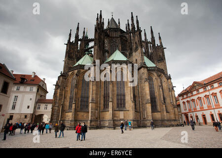 Prague Castle: St. Vitus Cathedral Stock Photo