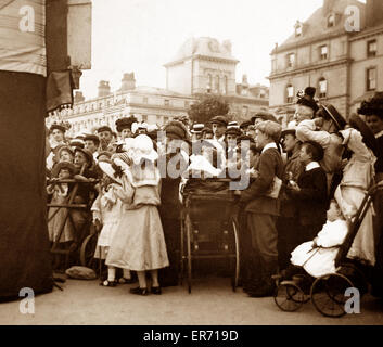 Punch and Judy Show Llandudno Wales Victorian period Stock Photo