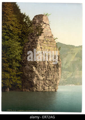 Brunnen, Schillerstein, Lake Lucerne, Switzerland Stock Photo