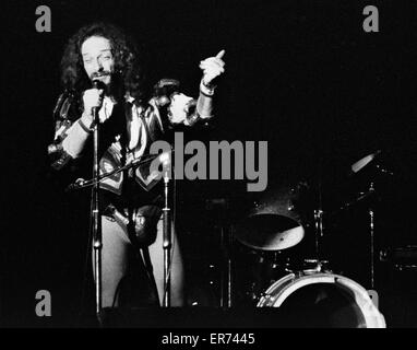 Jethro Tull in concert, 1975 - Ian Anderson Stock Photo