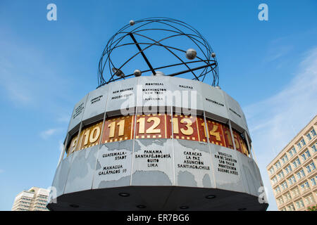 The World Time Clock (Weltzeituhr) at Alexanderplatz in Berlin, Germany. Stock Photo