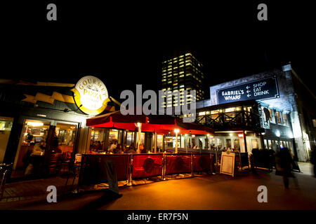 Gourmet Pizza Restaurant with the ITV building in the background, London Gabriels , UK. Stock Photo