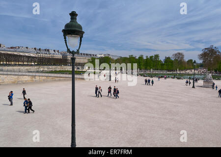 Paris France - up high looking towards Jardin des Tuileries, public park Stock Photo